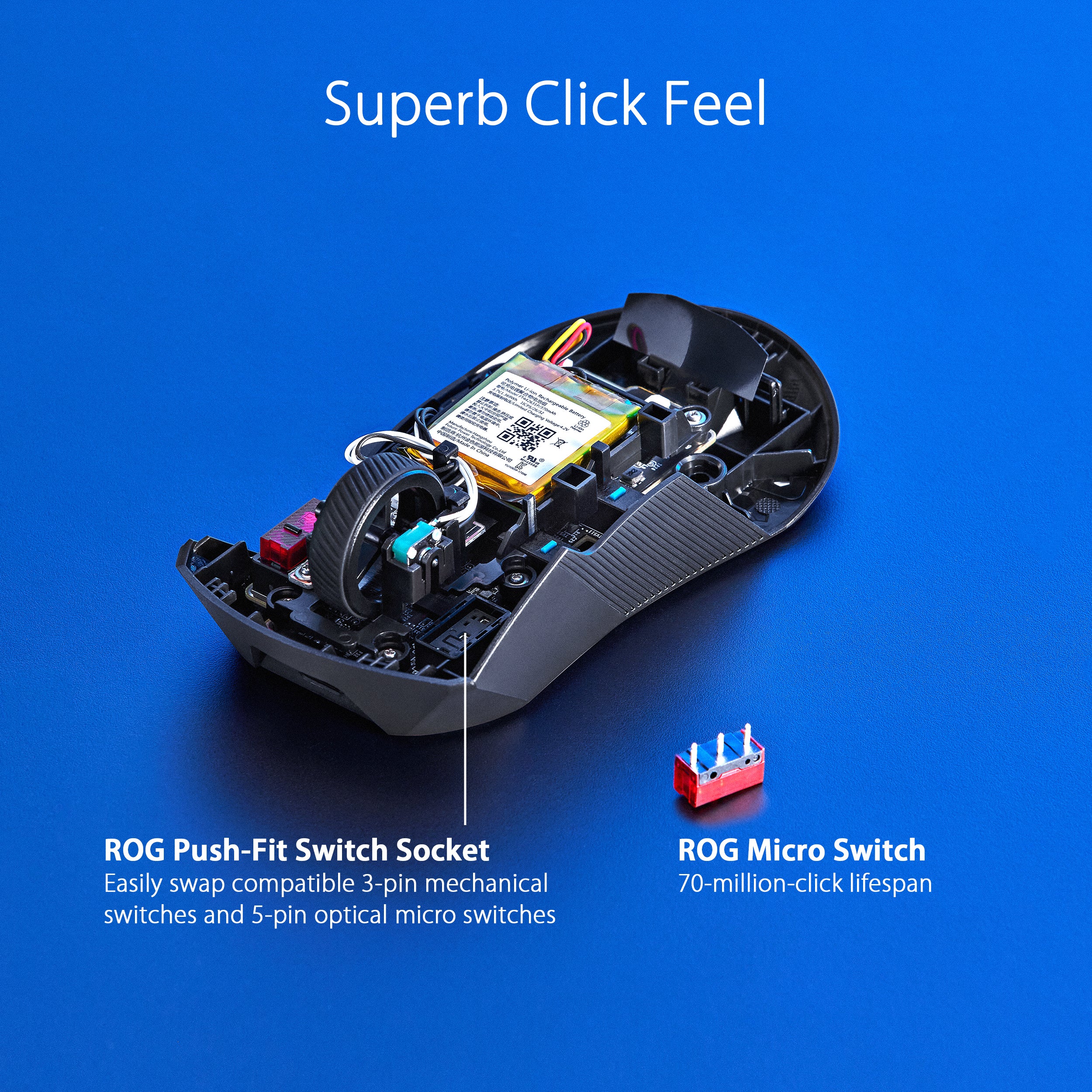 ROG Gladius III Wireless Gaming Mouse, 3 Connection Modes - Wired / Bluetooth / RF 2.4 GHz, 36000 DPI Optical Sensor, 6 Programmable Buttons, RGB, 85 Hour Battery Life, Ergonomic