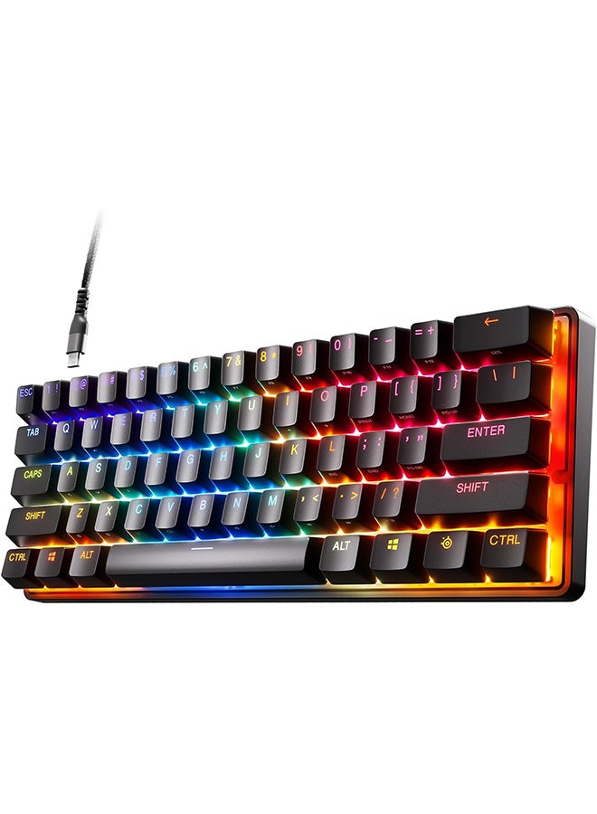 Apex Pro Mini Wired Gaming Keyboard – 60% Form Factor, OmniPoint 2.0 Adjustable HyperMagnetic Switches, 0.7ms Response Time, 40 Levels of Per-Key Actuation, 100 Million Keystrokes, Detachable USB Type-C, 5 Custom Profiles, 32-Bit ARM Processor, Black | 64820