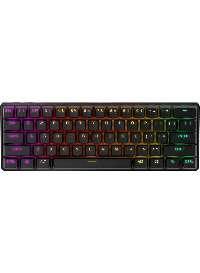 Apex Pro Mini Wireless 60% Gaming Keyboard – OmniPoint 2.0 Adjustable HyperMagnetic Switches (Up to 100M Keystrokes), 5 Custom Profiles, 0.7ms Response Time, Bluetooth 5.0 & USB Type-C, 40 Hours Battery Life, Per-Key RGB, US Layout, Black | 64842