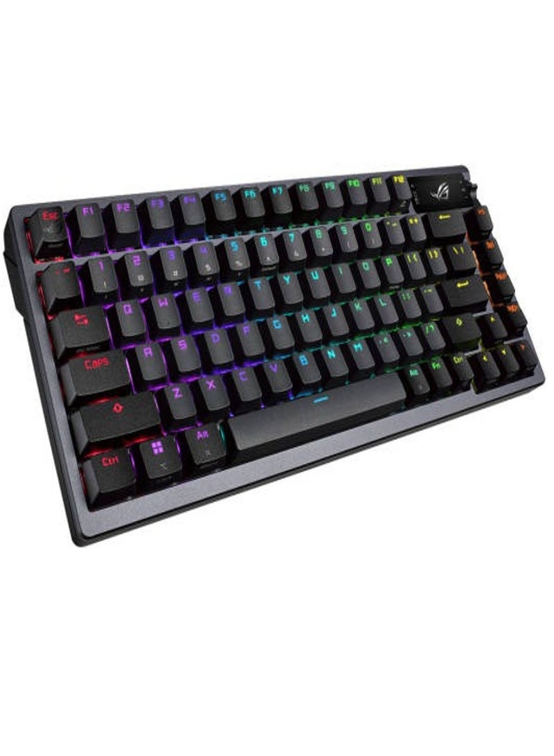 ROG Azoth 75 DIY Custom RGB Gaming Keyboard, OLED Display, Tri-mode Connection, Hot-Swappable ROG NX Red Switches & Keyboard Stabilizers, ABS Keycaps, ENG Layout, 90MP0316-BKUA01