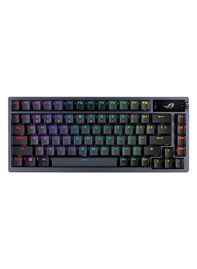 ROG Azoth 75 DIY Custom RGB Gaming Keyboard, OLED Display, Tri-mode Connection, Hot-Swappable ROG NX Red Switches & Keyboard Stabilizers, ABS Keycaps, ENG Layout, 90MP0316-BKUA01