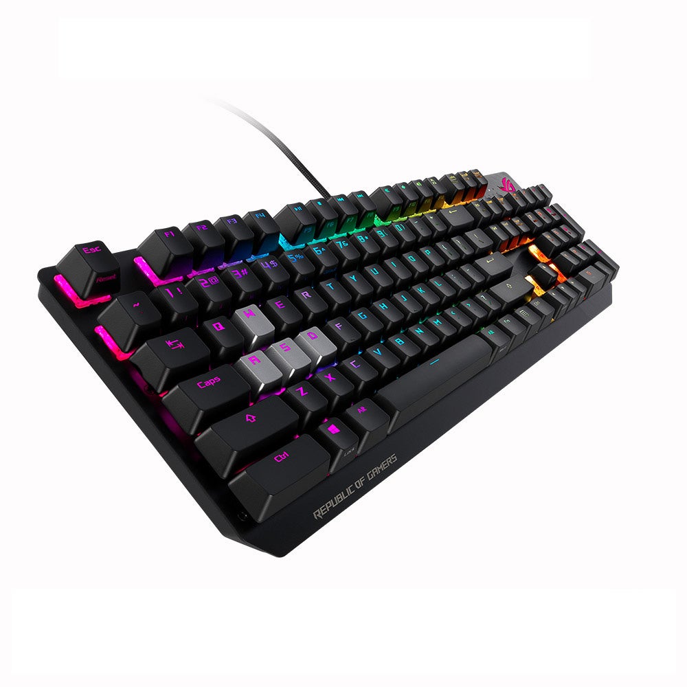 ROG Strix Scope II Full-Size Gaming Keyboard, Dampening Foam, Pre-lubed ROG NX Snow Switches, UV-Coated ABS Keycaps, multi-function controls, hotkeys for Xbox Game Bar and recording, RGB