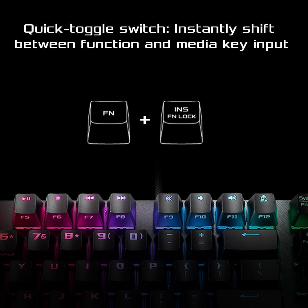 ROG Strix Scope II Full-Size Gaming Keyboard, Dampening Foam, Pre-lubed ROG NX Snow Switches, UV-Coated ABS Keycaps, multi-function controls, hotkeys for Xbox Game Bar and recording, RGB