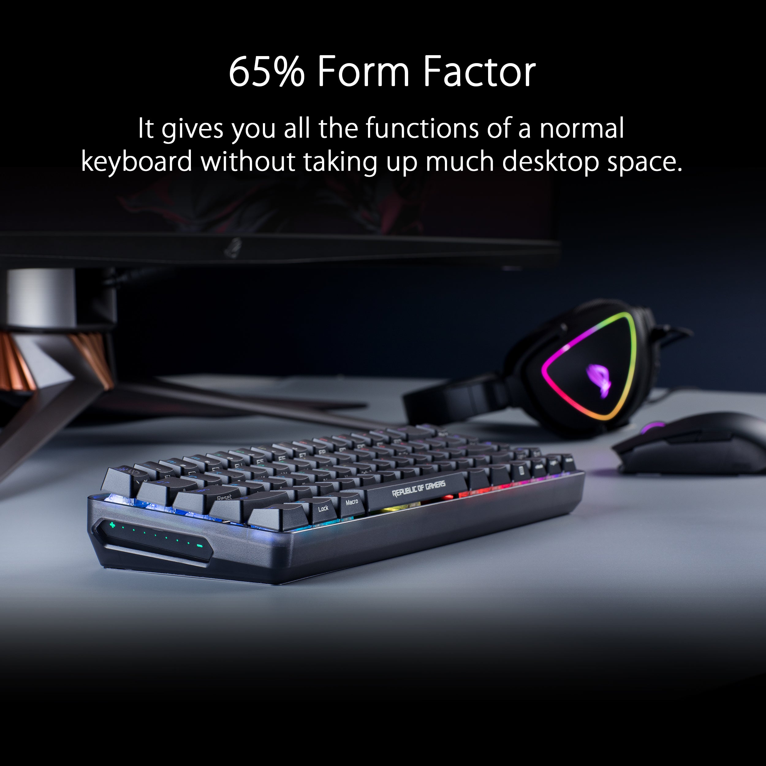 ASUS ROG Falchion Ace 65% RGB Compact Gaming Mechanical Keyboard, Lubed ROG NX Red Switches & Switch Stabilizers, Sound-Dampening Foam, PBT Keycaps, Wired with KVM, Three Angles, Cover Case-White