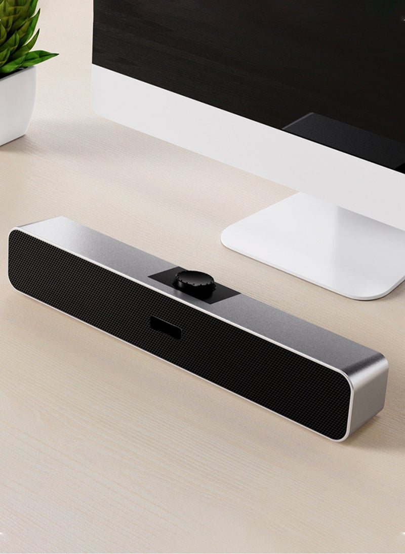 Computer Speakers with 3.5 mm Aux, Small PC Speakers Powered by USB, Wired USB Desktop Speaker, USB Soundbar for Monitor, Mini Stereo Speaker for PC, Tablets, Laptop, Tablets, Xbox, Plug and Play