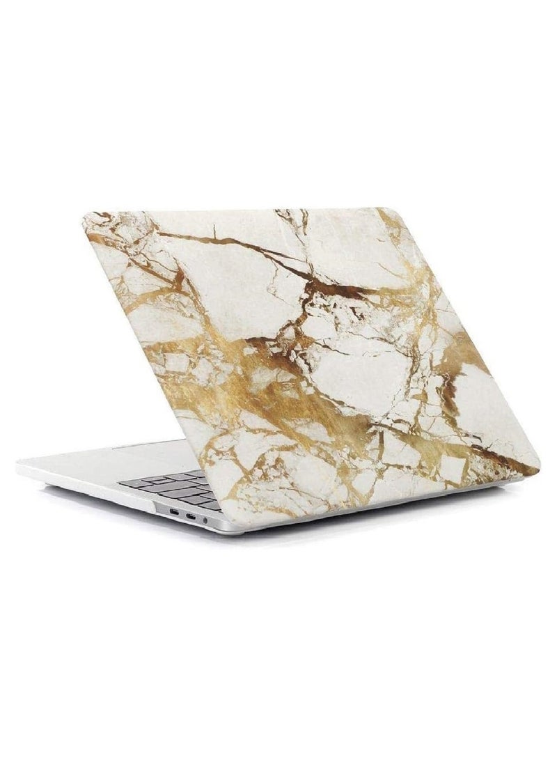 Protective Hard Shell Case Cover Compatible with MacBook Pro 16-Inch Model: A2141 (MVVJ2xx/A, MVVK2xx/A, MVVL2xx/A, MVVM2xx/A) Retina Display with Touch Bar Touch ID, Gold Marble