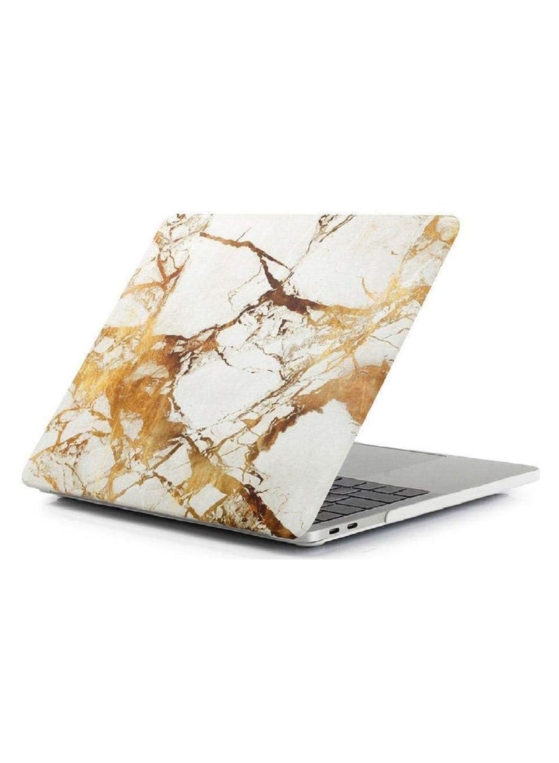 Protective Hard Shell Case Cover Compatible with MacBook Pro 16-Inch Model: A2141 (MVVJ2xx/A, MVVK2xx/A, MVVL2xx/A, MVVM2xx/A) Retina Display with Touch Bar Touch ID, Gold Marble