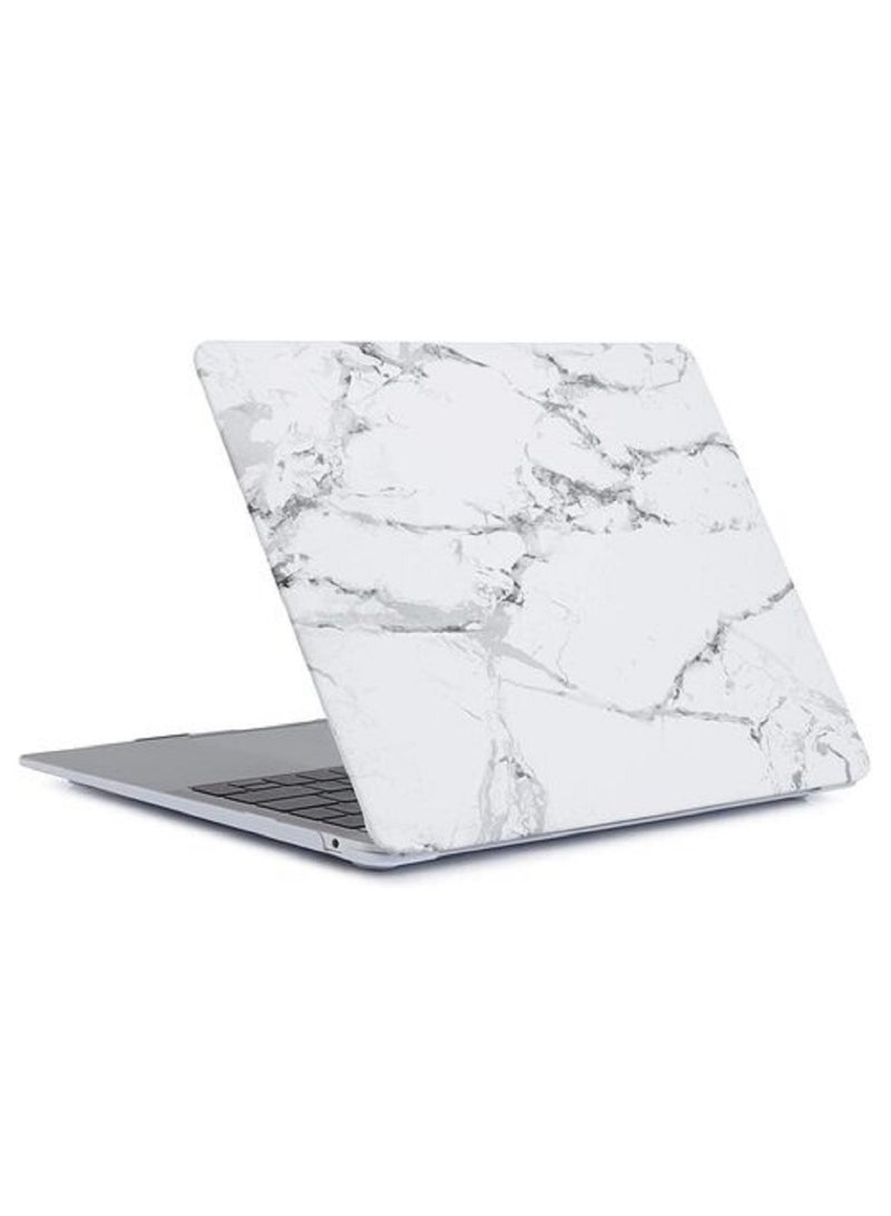 Protective Hard Shell Case Cover For MacBook Air 13 Inch With Retina Display and Touch ID Model A1932/A2179/A2337 M1 Released 2018/2019/2020 White Marble