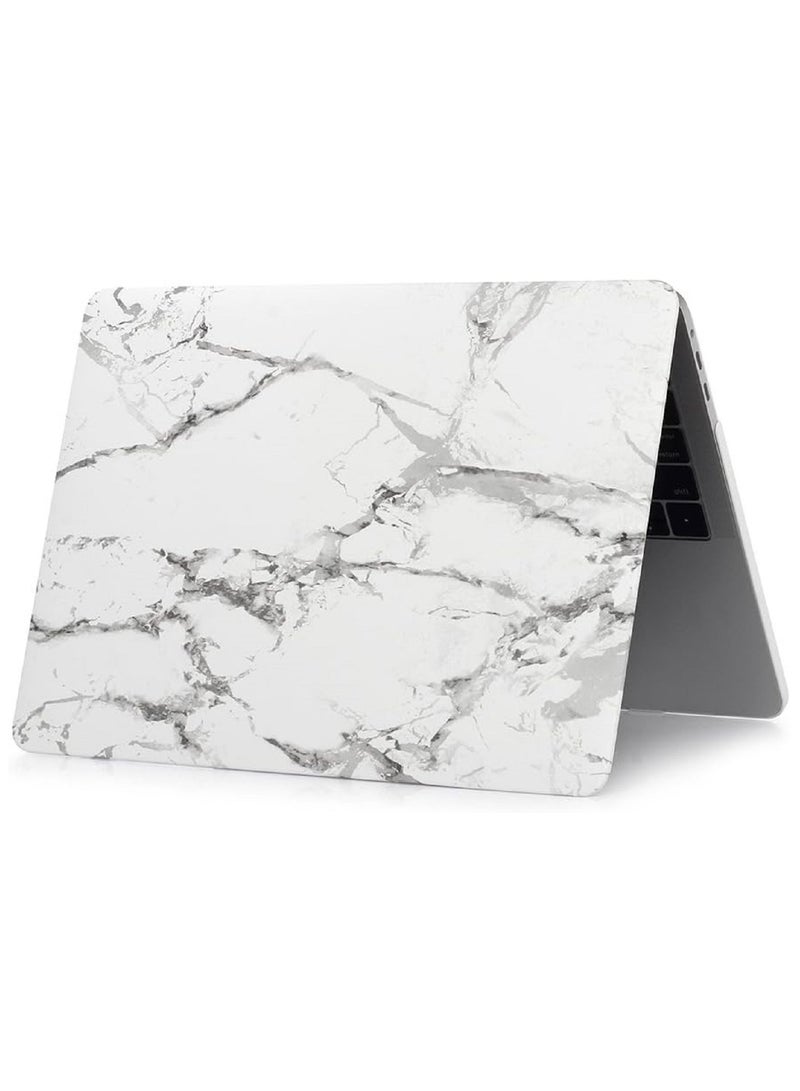 Protective Hard Shell Case Cover For MacBook Air 13 Inch With Retina Display and Touch ID Model A1932/A2179/A2337 M1 Released 2018/2019/2020 White Marble