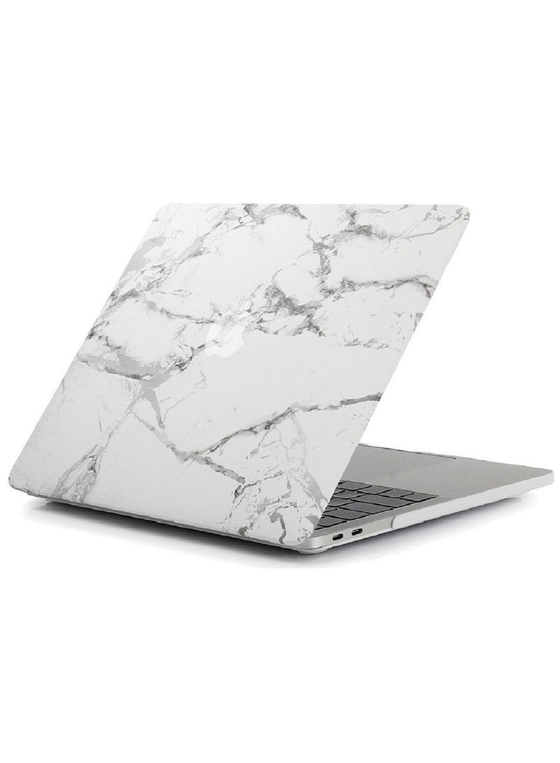 Protective Hard Shell Case Cover For MacBook Air 13 Inch With Retina Display and Touch ID Model A1932/A2179/A2337 M1 Released 2018/2019/2020 White Marble