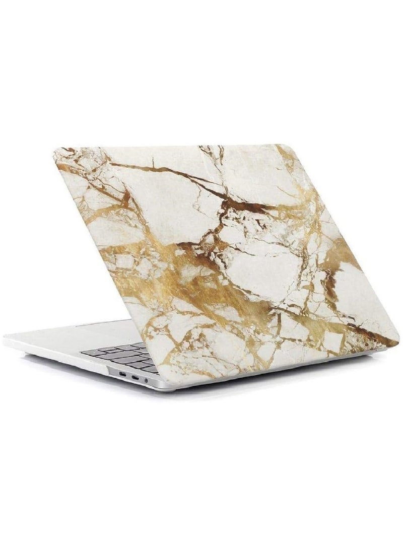 Protective Hard Shell Case Cover For MacBook Air 13 Inch With Retina Display and Touch ID Model A1932/A2179/A2337 M1 Released 2018/2019/2020 Gold Marble