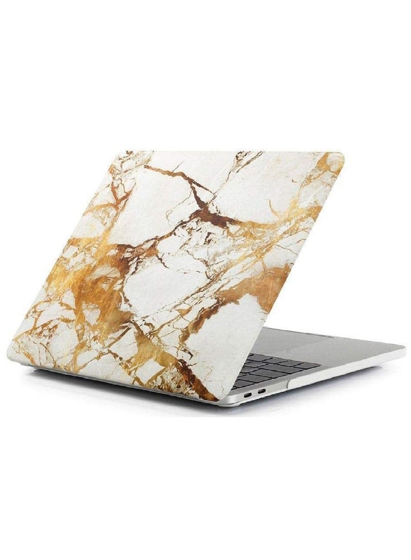 Protective Hard Shell Case Cover For MacBook Air 13 Inch With Retina Display and Touch ID Model A1932/A2179/A2337 M1 Released 2018/2019/2020 Gold Marble