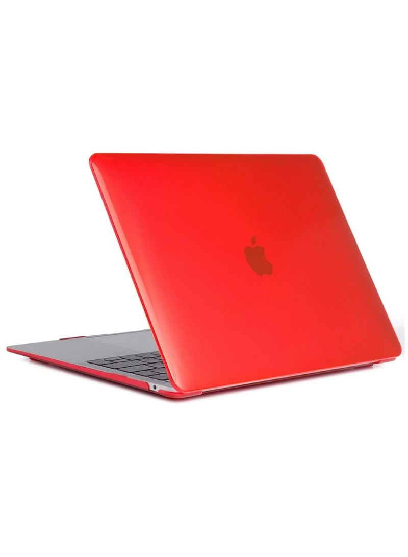 Protective Hard Shell Case Cover For MacBook Air 13 Inch With Retina Display and Touch ID Model A1932/A2179/A2337 M1 Released 2018/2019/2020 Red