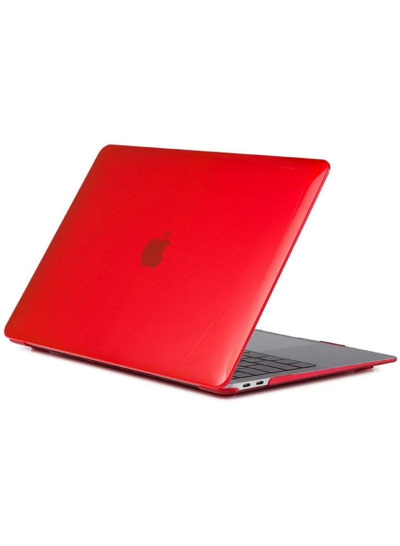 Protective Hard Shell Case Cover For MacBook Air 13 Inch With Retina Display and Touch ID Model A1932/A2179/A2337 M1 Released 2018/2019/2020 Red