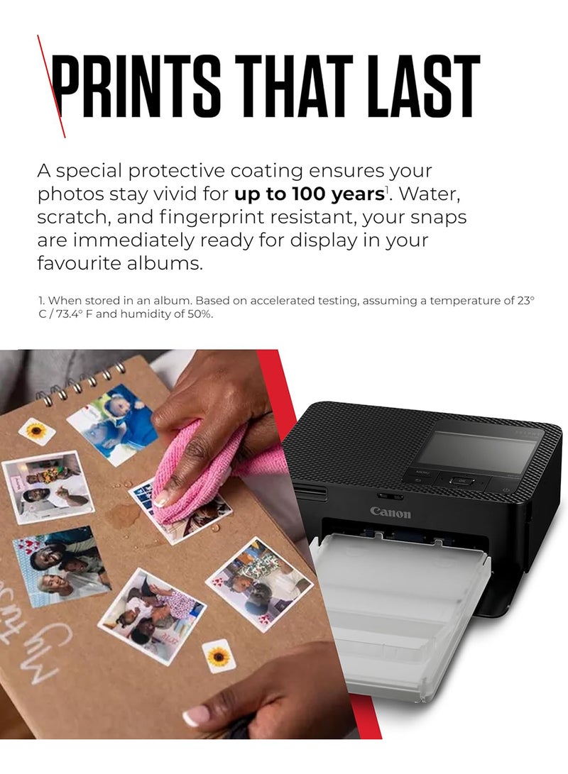 SELPHY CP1500 Compact Portable Photo, Printer Photos, Collages and Stickers | Wi-Fi & Direct printing | Smart Devices,  Computers, Cameras, SD Card and USB-C Flash Drives (Upgraded CP1300 Model) Black