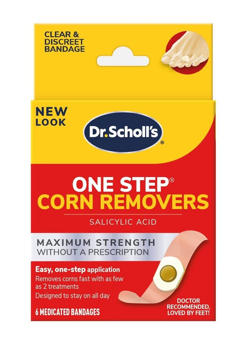 One Step Corn Removers, 6 Medicated Bandages