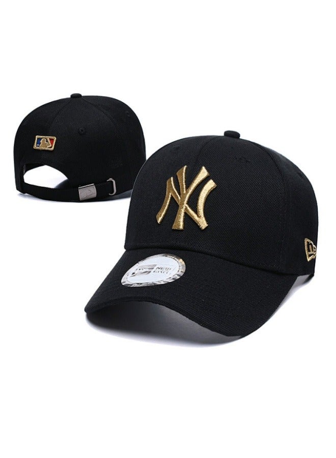 New Era 9Fort New York Yankees Baseball Hat Duck billed Hat Sun Hat Pointed Hat Sun Hat Pure Cotton Men's and Women's Hat Baseball Outdoor Black