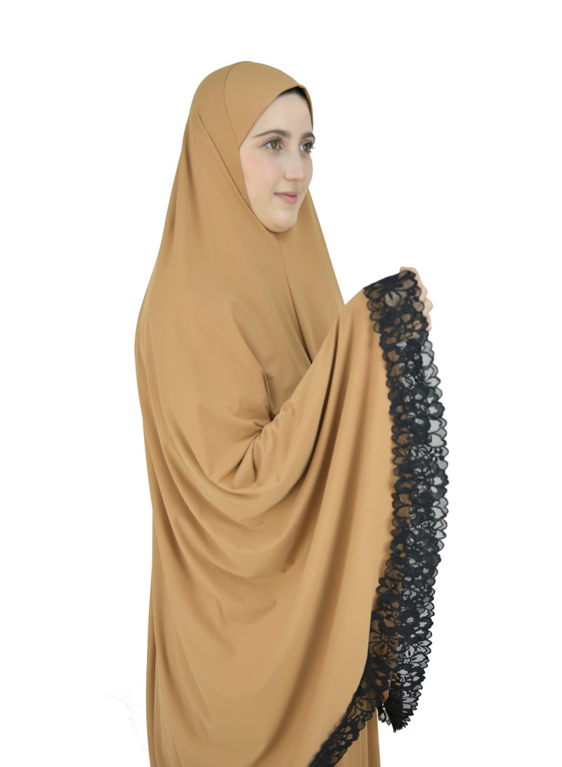 Two Piece Islamic prayer dress women with Lace - Prayer Clothes for Women - Prayer Abaya For women - Jilbab 2 piece, Umrah essentials for women - Prayer set