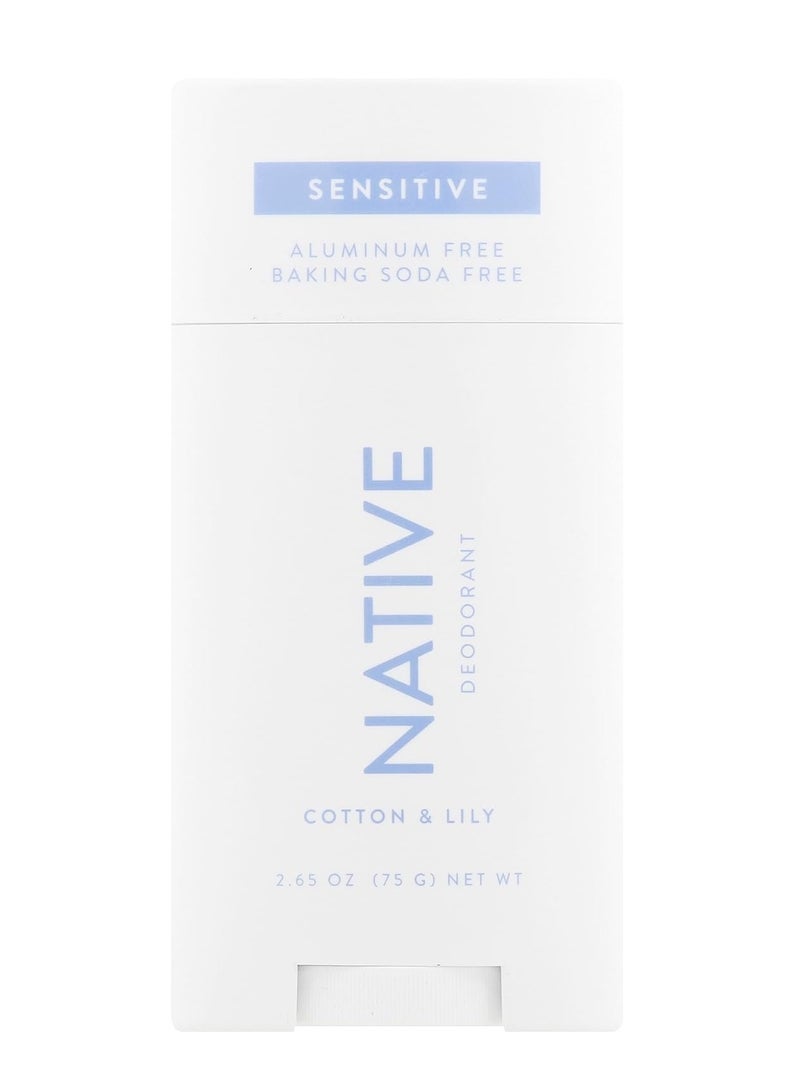 Native Sensitive Deodorant Contains Naturally Derived Ingredients, 72 Hour Odor Control | Deodorant for Women & Men, Aluminum Free with Baking Soda, Coconut Oil and Shea Butter, Cotton & Lily