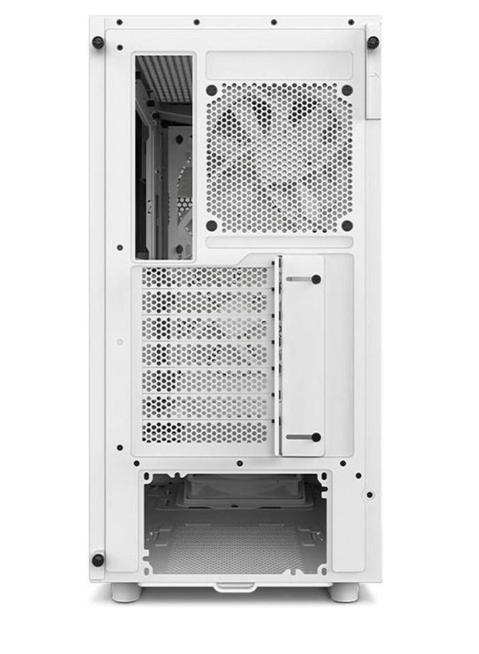 H5 Flow RGB, Mid Tower ATX Case, Up to 240mm Radiator Support, Tempered Glass Front Panel, Built-in RGB, Spacious Cable Management, White | CC-H51FW-R1