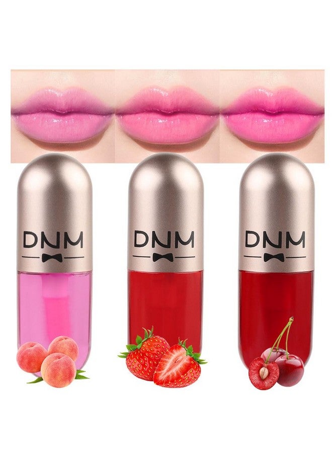 3Pcs Capsule Color Changing Lip Gloss Tinted Pink Plumping Magic Mood Lipstick Lip Glaze Highshine Clear Lip Stain Lip Balm Lip Care Longlasting Moisturizing Lip Glow Oil