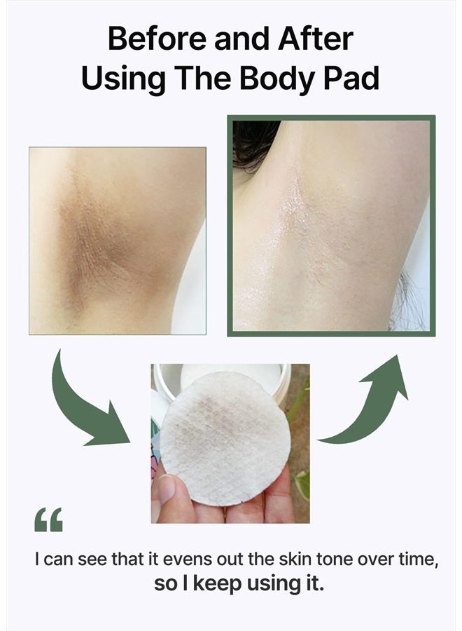 Ji.Woo.Gae ONE STEP Body Brightening Pad | Exfoliating Pad for Body, For Armpit Under Arm, Knee & Elbow, with Green Tea & White Truffle,110ml (60 pads)