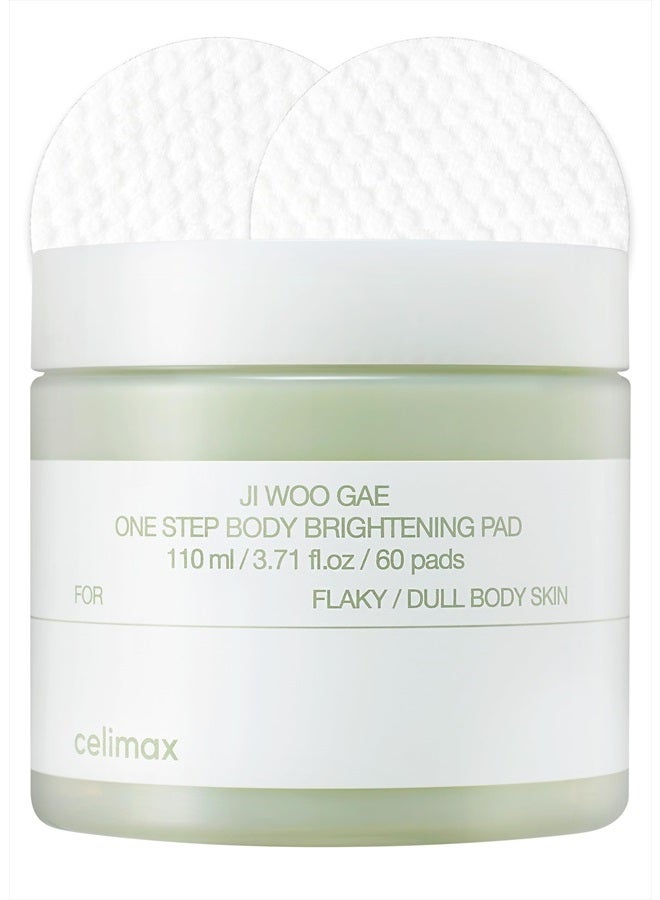 Ji.Woo.Gae ONE STEP Body Brightening Pad | Exfoliating Pad for Body, For Armpit Under Arm, Knee & Elbow, with Green Tea & White Truffle,110ml (60 pads)