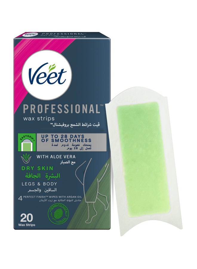 Nourishing Aloe Vera And Green Tea Scent Easy Gel Body And Legs Hair Removal For Dry Skin 20 Strips