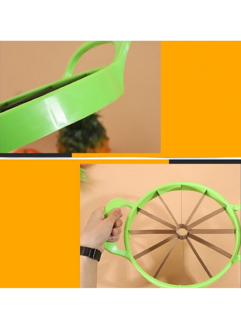 Watermelon Slicer Melon Cutter Knife stainless steel Fruit Cutting Slicer for Cantaloup Melon,Pineapple,Honeydew,Watermelon Slicer Cutter Comfort Silicone Handle