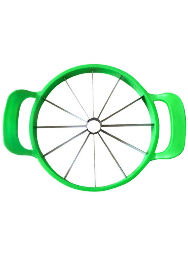 Watermelon Slicer Cutter Comfort Silicone Handle,Home Stainless Steel Round Fruit Vegetable Slicer Cutter Peeler Corer Server for Cantaloup Melon Pineapple Honeydew