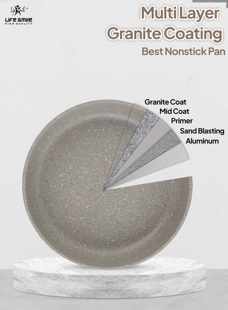 3PCS Granite Coating Non-Stick Round Cake and Cooking Pan Set SIZE: 28CM, 32CM, 36CM Bakeware Pans