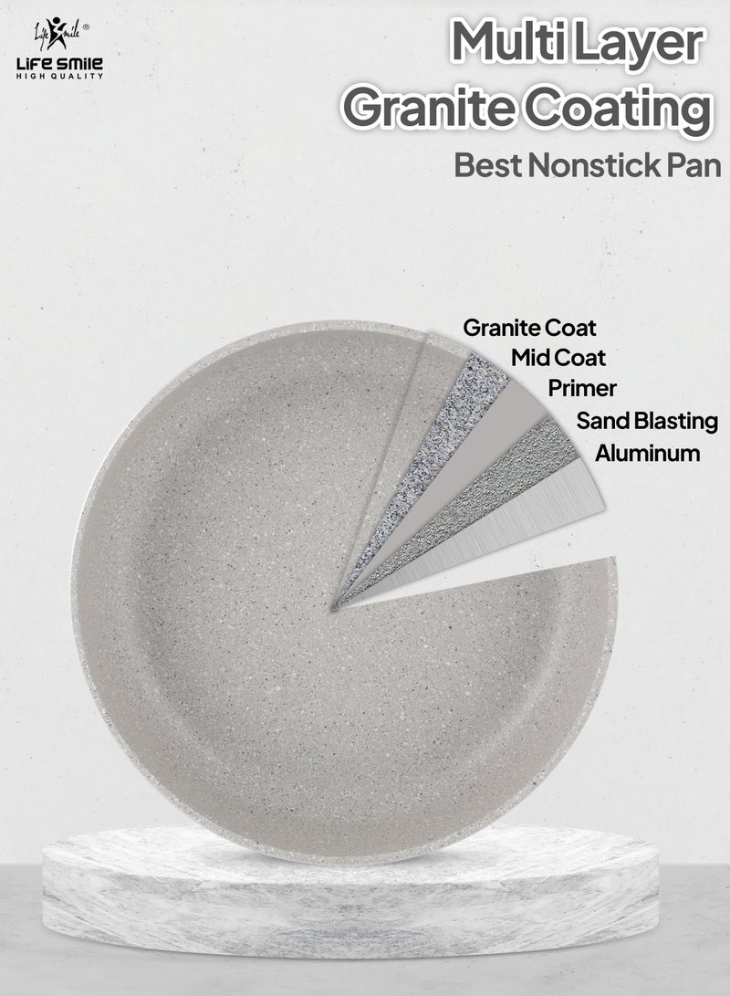 3PCS Granite Coating Non-Stick Round Cake and Cooking Pan Set SIZE: 28CM, 32CM, 36CM Bakeware Pans