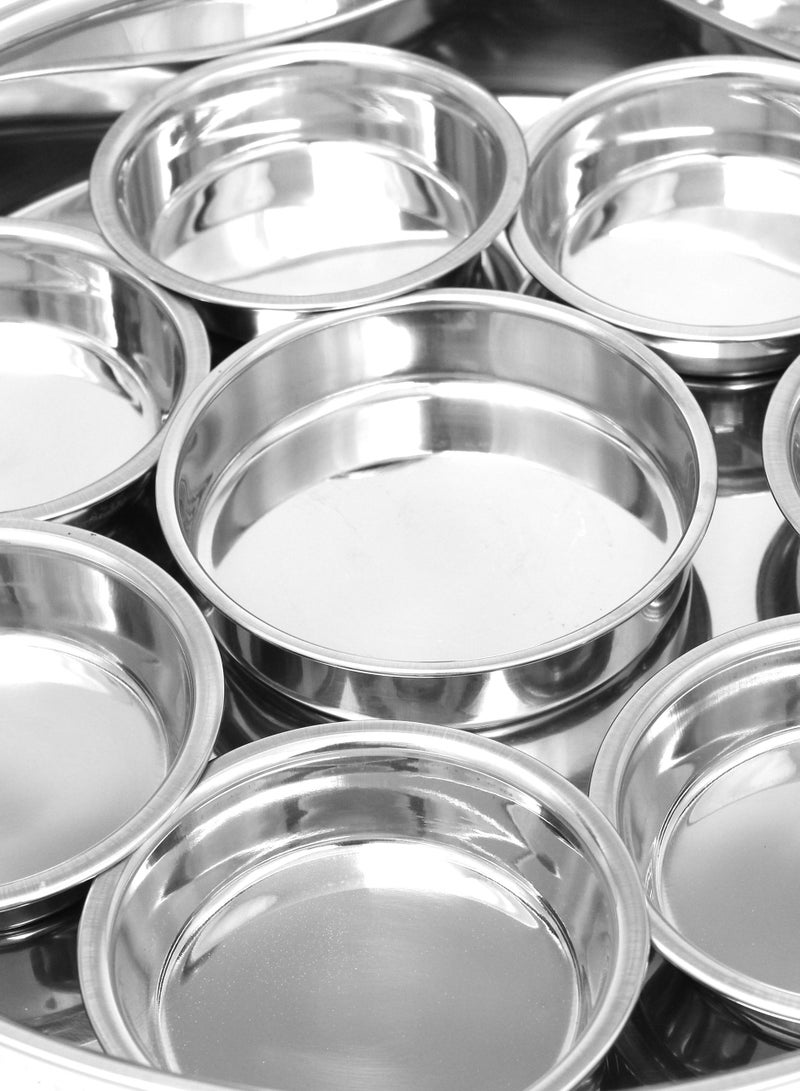 Stainless Steel Breakfast Tray 8 Bowl Sets With Stainless Steel Lid (42cm)