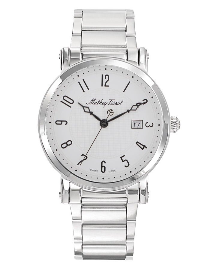City Metal HB611251MAG Mens Quartz Watch, Analog Display and Stainless Steel Strap, Silver