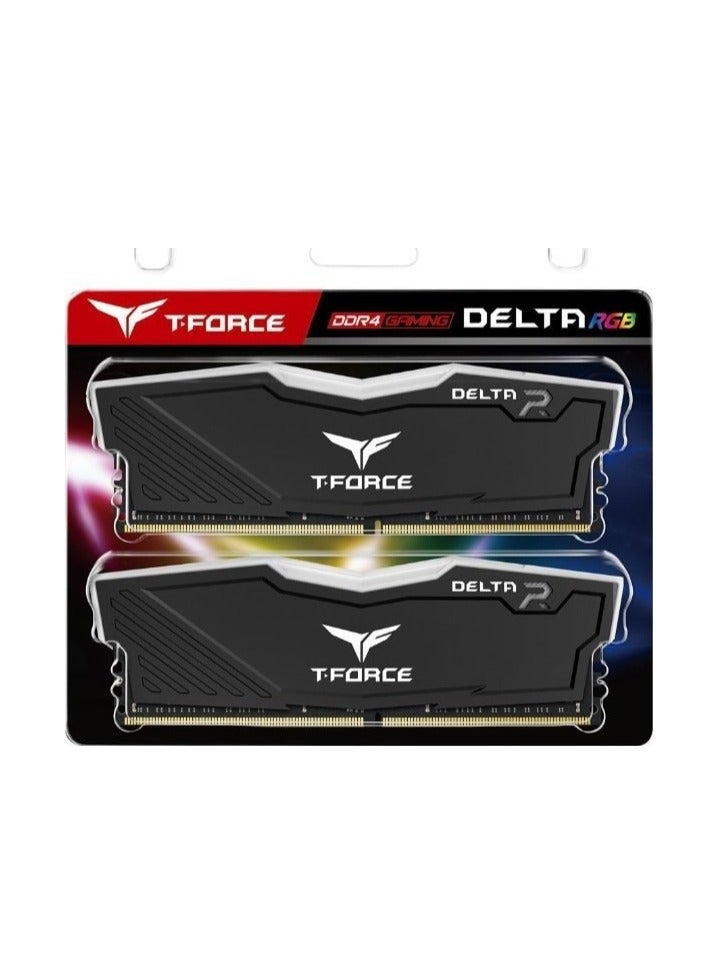 TEAMGROUP T-Force Delta RGB DDR4 32GB (2x16GB) 3600MHz (PC4-28800) CL18 Desktop Gaming Memory Module Ram Black - TF3D432G3600HC18JDC01