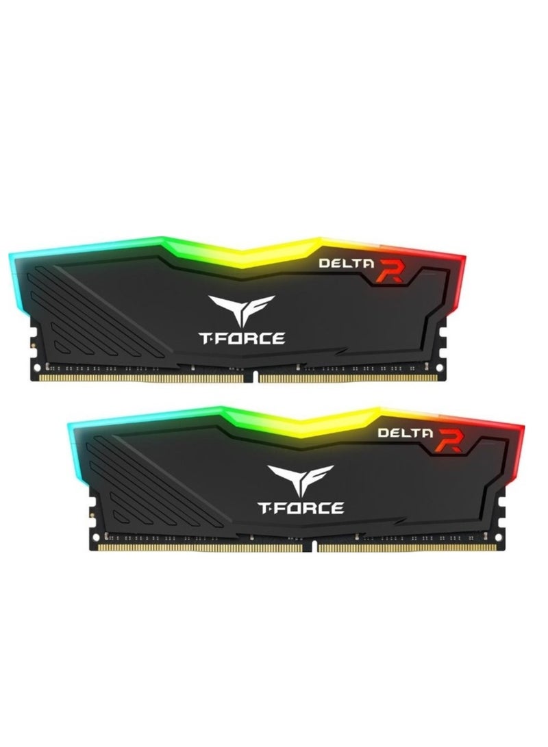 TEAMGROUP T-Force Delta RGB DDR4 32GB (2x16GB) 3600MHz (PC4-28800) CL18 Desktop Gaming Memory Module Ram Black - TF3D432G3600HC18JDC01