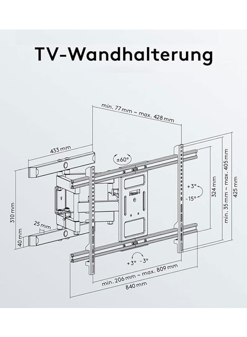 Full TV Wall Mount 32-80 Inch Suitable For LED LCD And CURVED TV