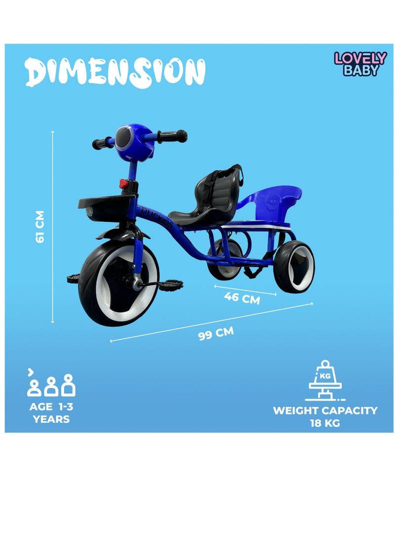 Duckids Tricycle LB 775 2 Seater Tricycle for Kids