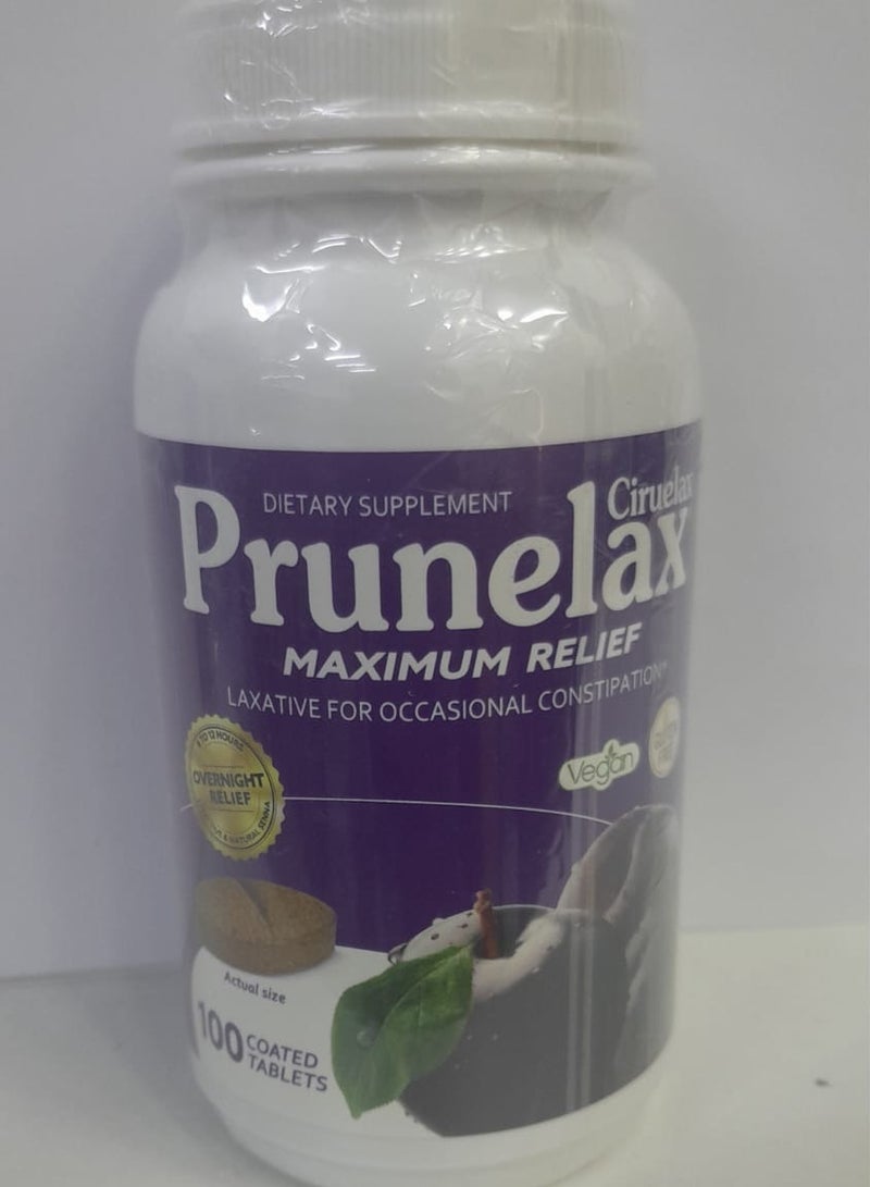 Prunelax Ciruelax Maximum Relief Natural Laxative for Occasional Constipation, 100 Tablets