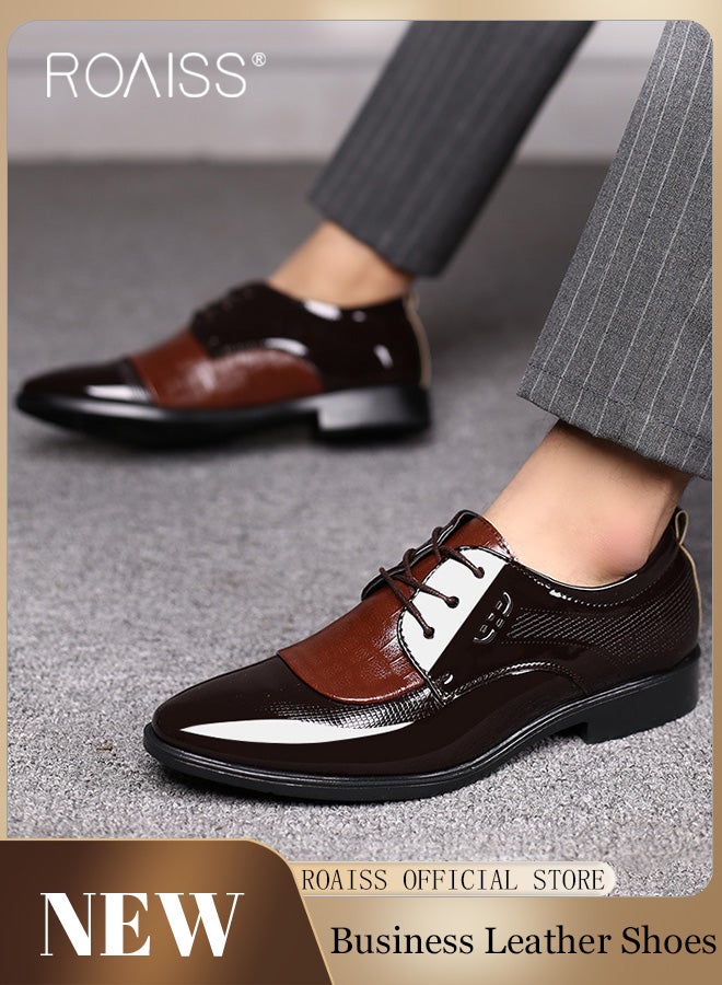 Dress Shoes for Men Shoes Men Breathable Leather Shoes Rubber Formal Dress Shoes Male Office Party Wedding Shoes