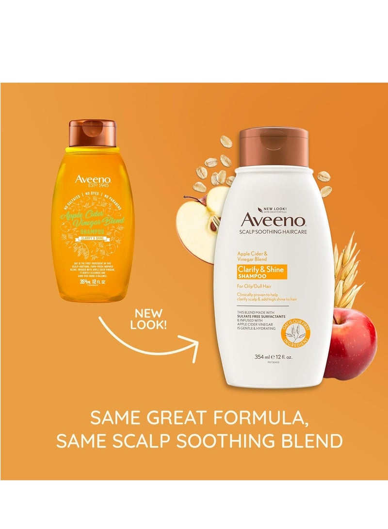 Aveeno Apple Cider Vinegar Clarifying Shampoo, Shine Enhancing, 12 fl oz