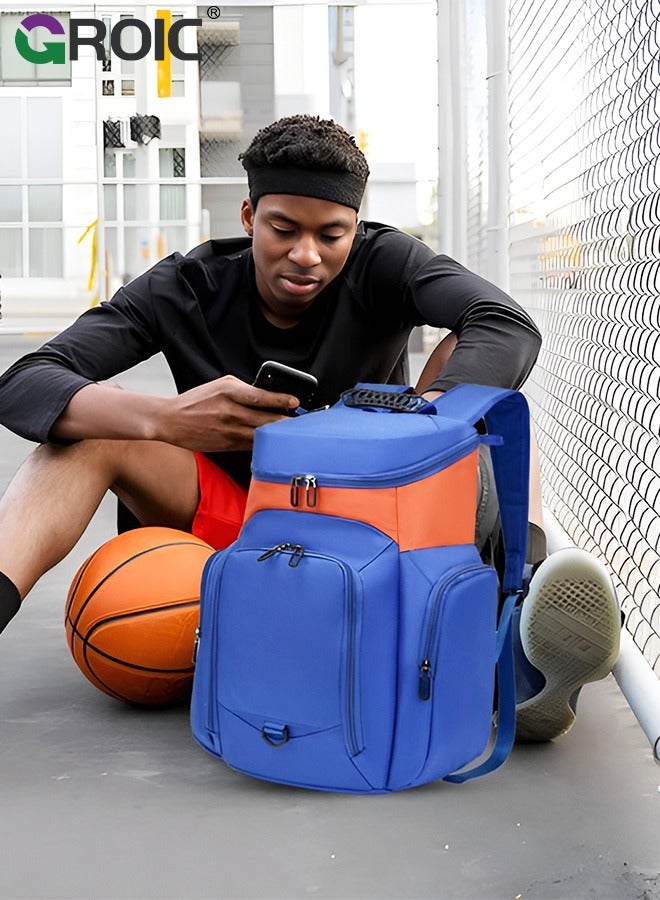 Large Basketball Backpack Bag with Ball Compartment and Shoe Pocket Outdoor Sports Equipment Bag, Large ‎Basketball backpack bag for Basketball, Soccer, Volleyball Sports Large Sports Bag