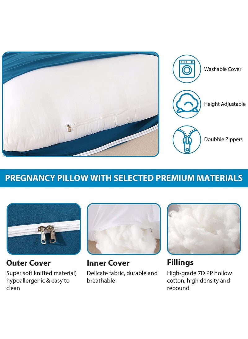 Pregnancy Pillows Cotton U Shaped Body Pillow for Sleeping, Comfortable Cooling Maternity Pillow for Pregnant Women Support Body Pain Relief Pillow