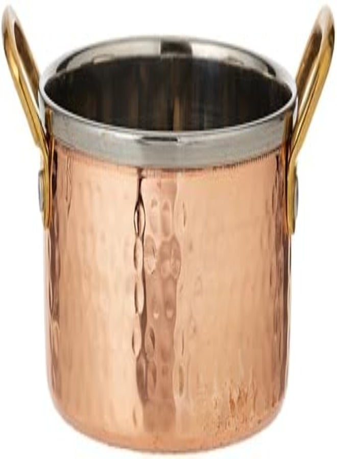Kedge 2 Por Pure Copper Hammered Heavy Saucepan With Brass Handle, 500 Ml Capacity