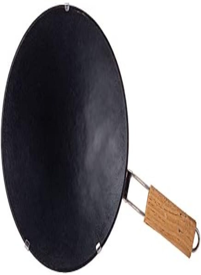 Akdc Round Pan 24Cm X 24Cm X 3Cm Black And Wooden