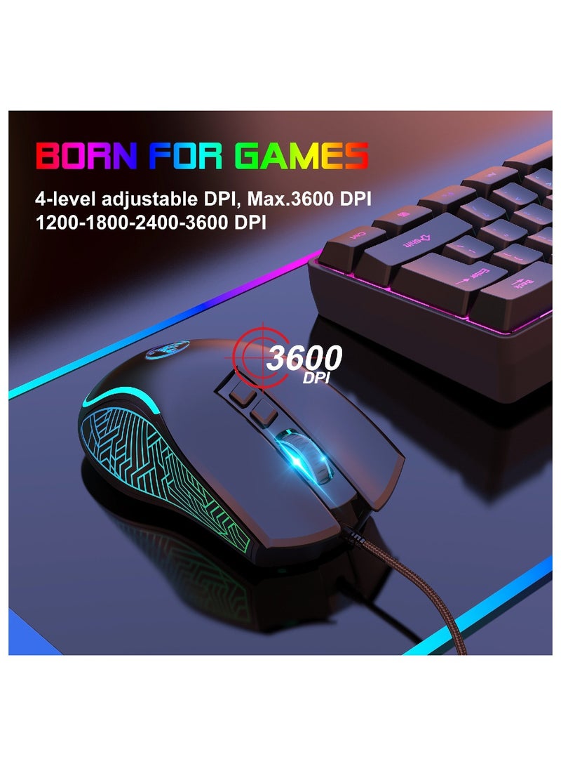 Gaming membrane keyboard pudding keycap wired RGB backlight mechanical feel computer keyboard with Wired Gaming Mouse With Light