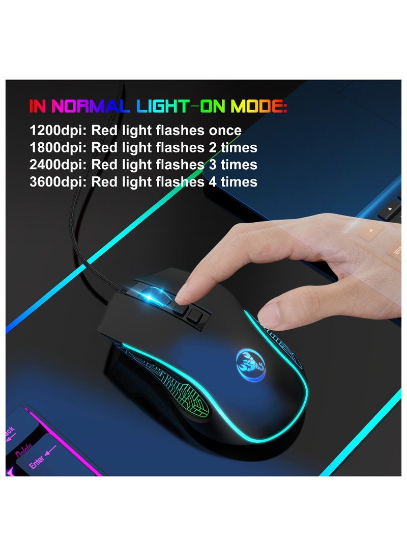 Gaming membrane keyboard pudding keycap wired RGB backlight mechanical feel computer keyboard with Wired Gaming Mouse With Light