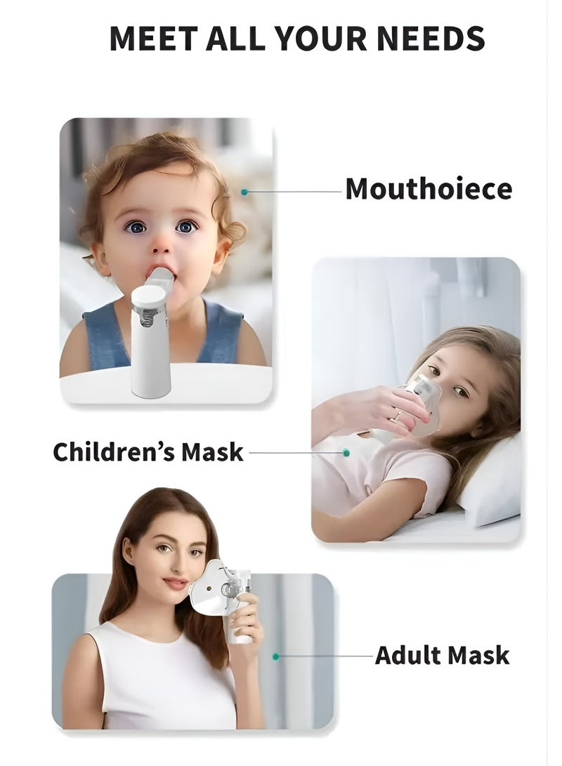 Portable Nebulizer Mesh Inshaler Mini Nebulizer Handheld Atomizer Steam Device for Colds Asthma Respiratory Diseases Suitable for Adult & Childeren