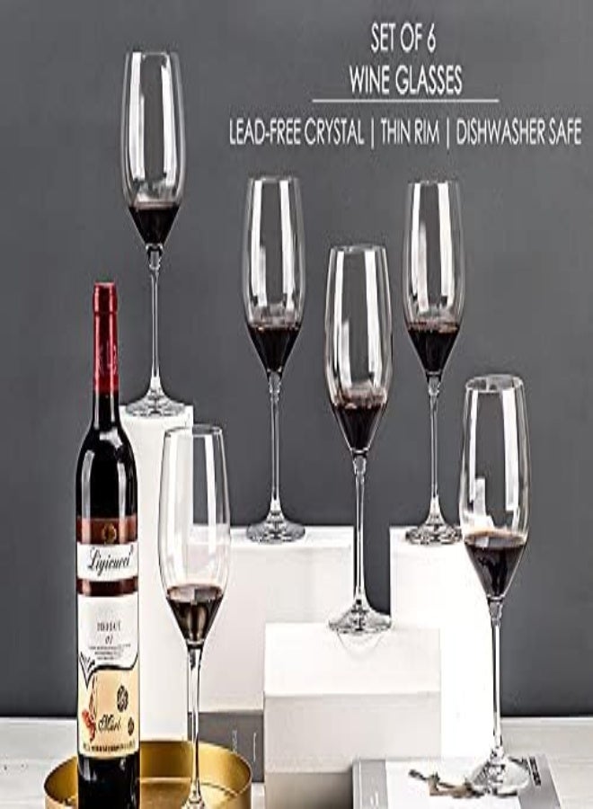 Wine Glass Set Of 6, Crystal Red Wine Glasses 350Ml/11.8 Oz, All-Purpose Wine Glasses Set For Celebrations/Anniversary/Wine Glass Gift Set (Zinfandel (Set Of 6))