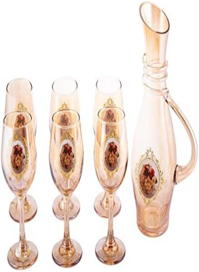 Akdc 7Pcs Glass Wine Set Transparent